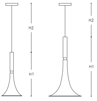Lamp-Baffo 726-Incanto-Italamp Pendant Light - Dimensions